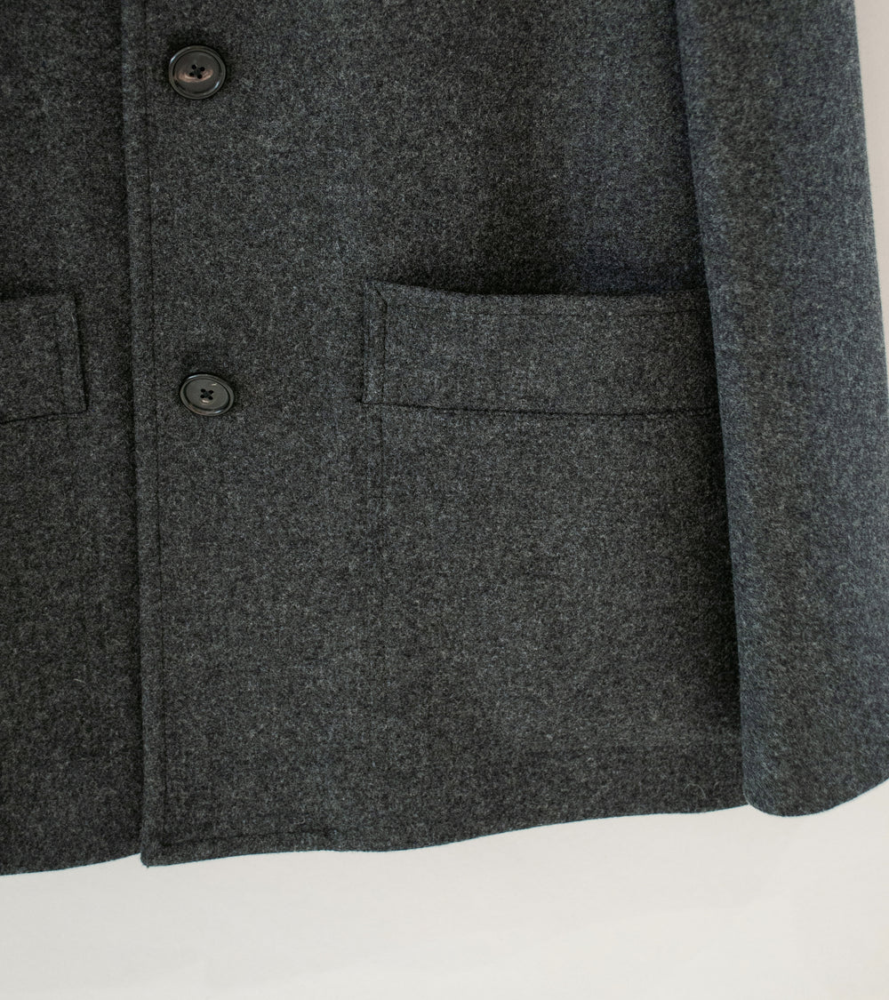 Margaret Howell 'Car Coat' (Charcoal Firm Wool Melton)