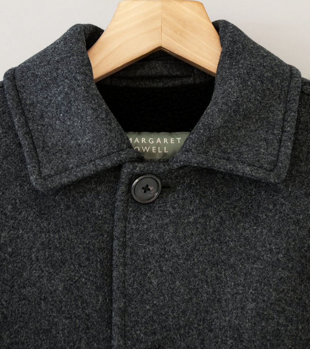 Margaret Howell 'Car Coat' (Charcoal Firm Wool Melton)