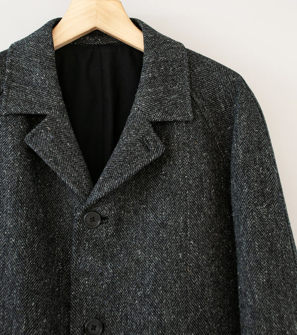 Margaret Howell 'Raglan Blazer' (Charcoal Dry Herringbone Wool)