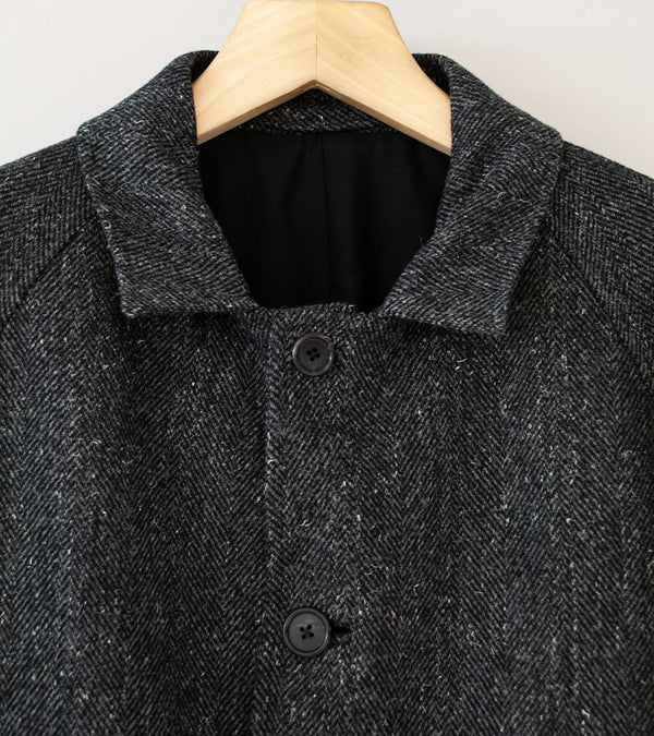 Margaret Howell 'Raglan Blazer' (Charcoal Dry Herringbone Wool)