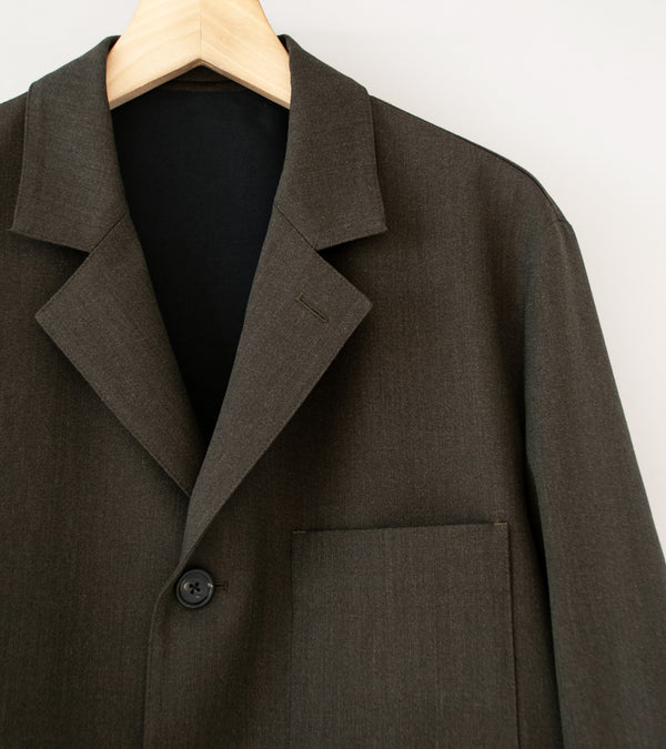 Margaret Howell 'Shirt Cuff Blazer' (Khaki Brown Compact Wool Serge)