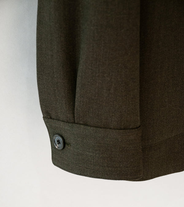 Margaret Howell 'Shirt Cuff Blazer' (Khaki Brown Compact Wool Serge)