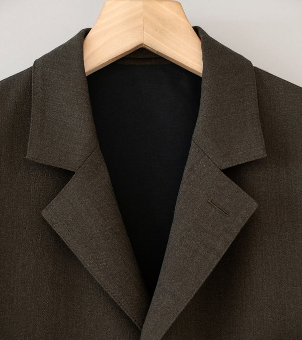 Margaret Howell 'Shirt Cuff Blazer' (Khaki Brown Compact Wool Serge)