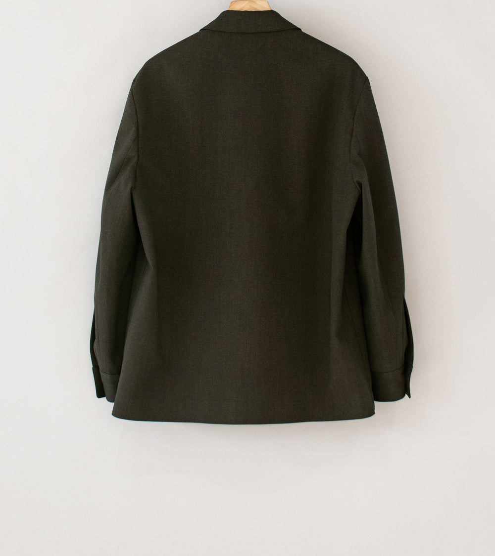 Margaret Howell 'Shirt Cuff Blazer' (Khaki Brown Compact Wool Serge)
