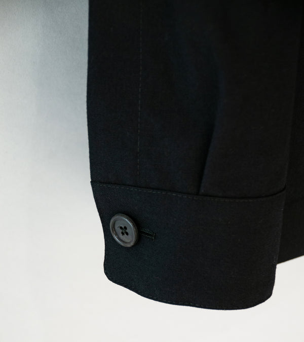Margaret Howell 'Shirt Cuff Blazer' (Black Dry Wool Plainweave)