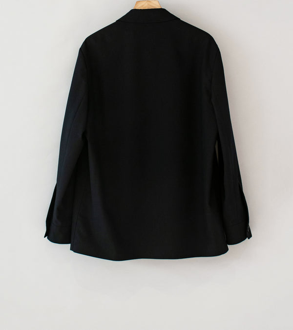 Margaret Howell 'Shirt Cuff Blazer' (Black Dry Wool Plainweave)