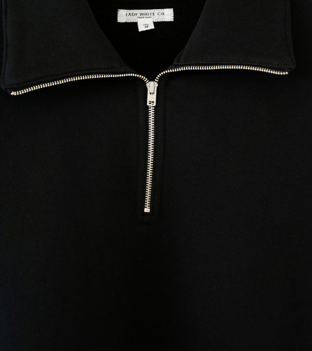 Lady White Co 'Quarter Zip Sweatshirt' (Black)