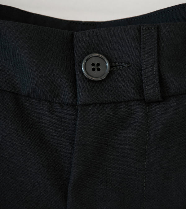 Margaret Howell 'Stitch Pleat Trouser' (Black Dry Wool Plainweave)