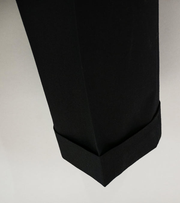 Margaret Howell 'Stitch Pleat Trouser' (Black Dry Wool Plainweave)