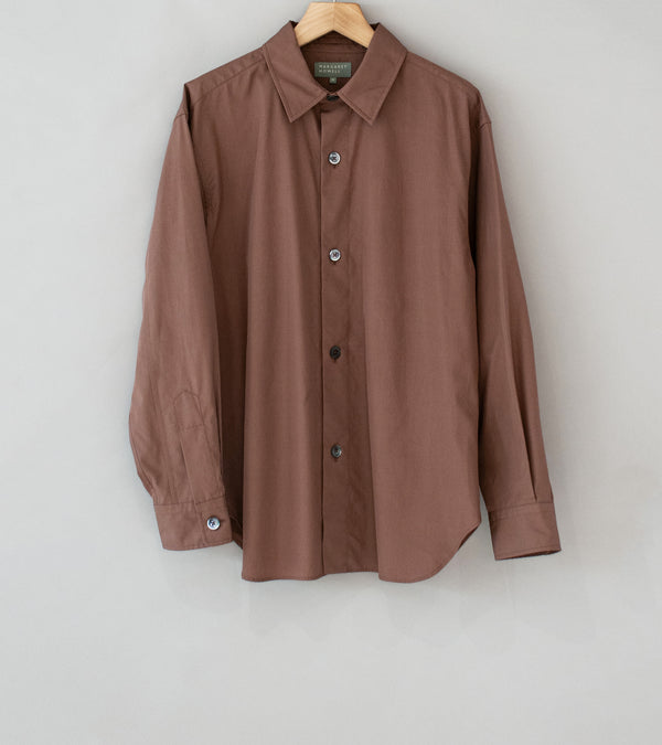 Margaret Howell 'Relaxed Shirt' (Faded Russet Double Twist Cotton Poplin)