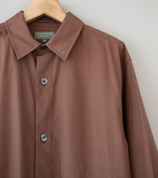 Margaret Howell 'Relaxed Shirt' (Faded Russet Double Twist Cotton Poplin)