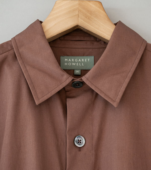 Margaret Howell 'Relaxed Shirt' (Faded Russet Double Twist Cotton Poplin)
