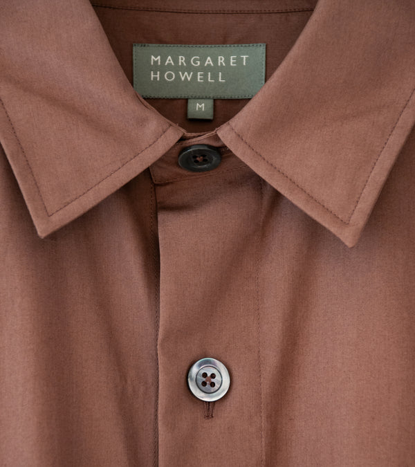 Margaret Howell 'Relaxed Shirt' (Faded Russet Double Twist Cotton Poplin)