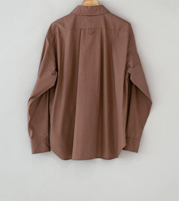 Margaret Howell 'Relaxed Shirt' (Faded Russet Double Twist Cotton Poplin)
