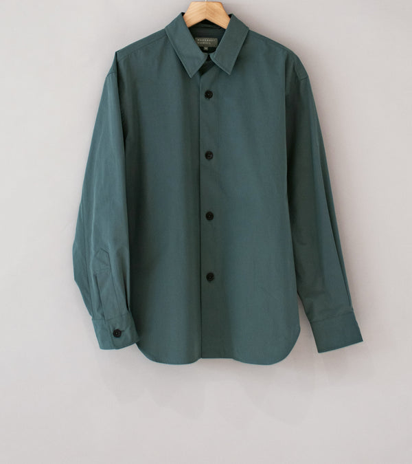 Margaret Howell 'Relaxed Shirt' (Teal Compact Washed Cotton)
