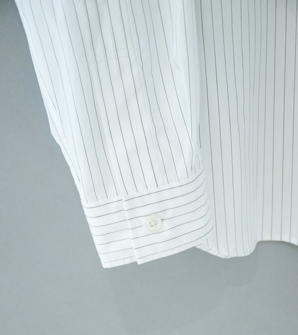 Margaret Howell 'Basic Shirt' (White Grey Fine Cotton Stripe)