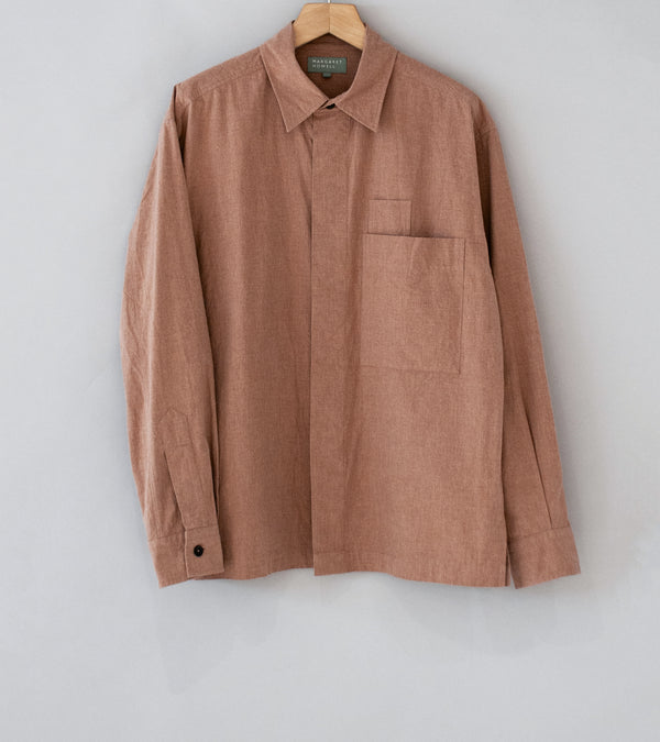Margaret Howell 'Two Pocket Shirt' (Coffee Natural Dye Poplin)