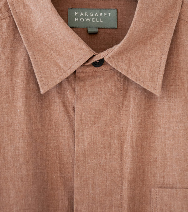 Margaret Howell 'Two Pocket Shirt' (Coffee Natural Dye Poplin)