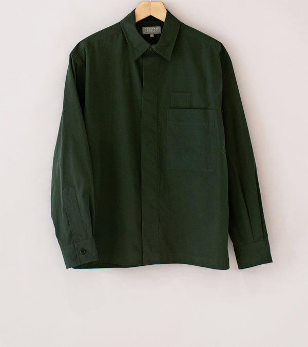 Margaret Howell 'Two Pocket Shirt' (Forest Compact Washed Cotton)