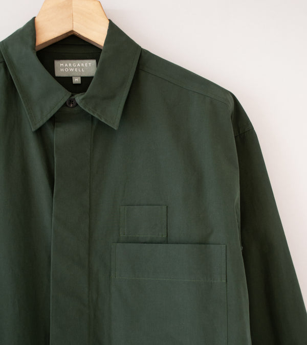 Margaret Howell 'Two Pocket Shirt' (Forest Compact Washed Cotton)