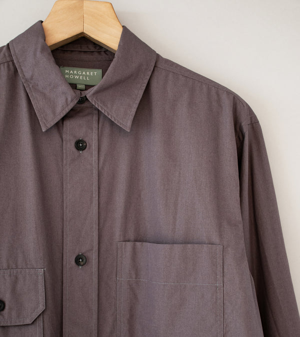 Margaret Howell 'Odd Pocket Shirt' (Ash Paper Cotton Poplin)