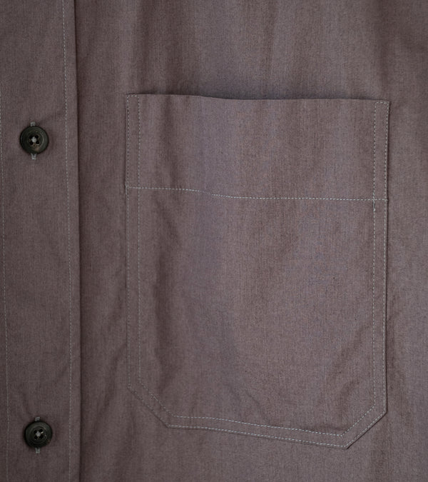 Margaret Howell 'Odd Pocket Shirt' (Ash Paper Cotton Poplin)