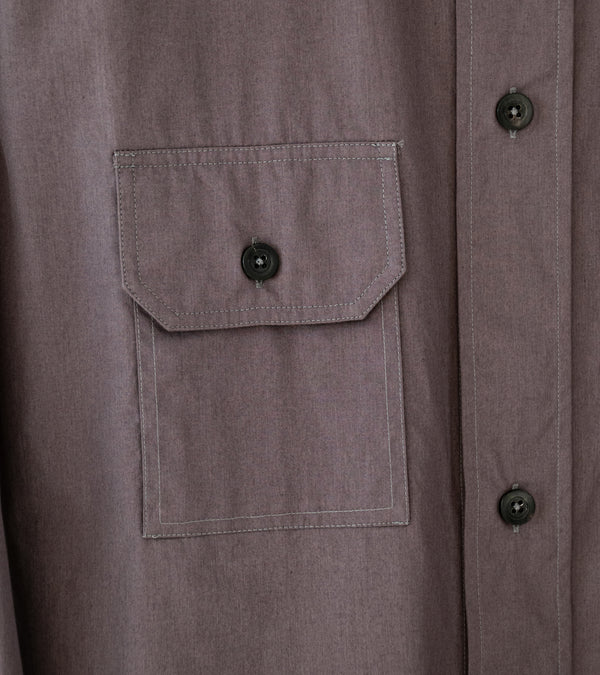 Margaret Howell 'Odd Pocket Shirt' (Ash Paper Cotton Poplin)