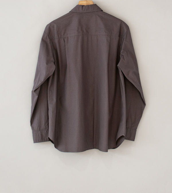 Margaret Howell 'Odd Pocket Shirt' (Ash Paper Cotton Poplin)