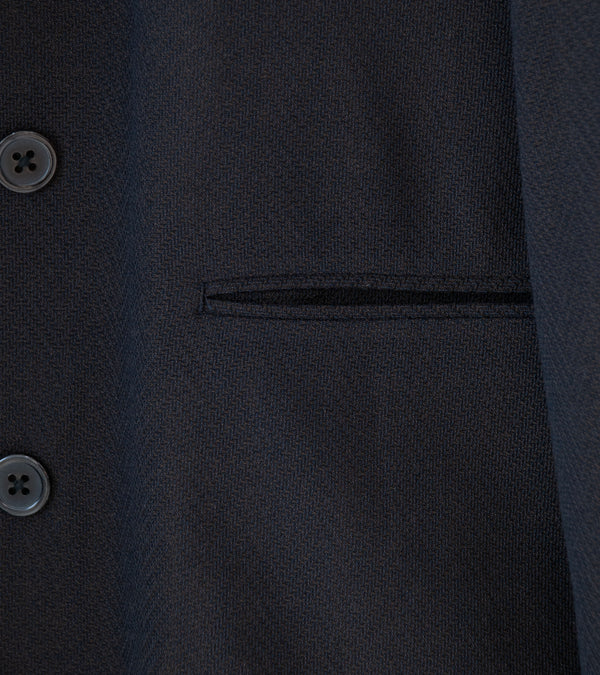 Seya 'Travel Tailored Jacket' (Mud Indigo Summer Herringbone Wool)