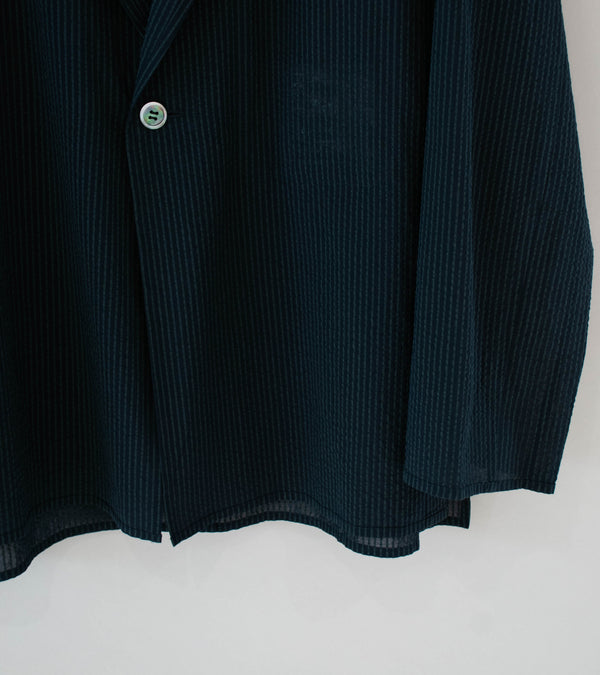 Seya 'Nam Ou Zero Jacket' (Navy Stripe Silk Seersucker)