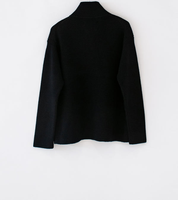 Margaret Howell 'Zip Through Cardigan' (Black Japanese Spun Merino