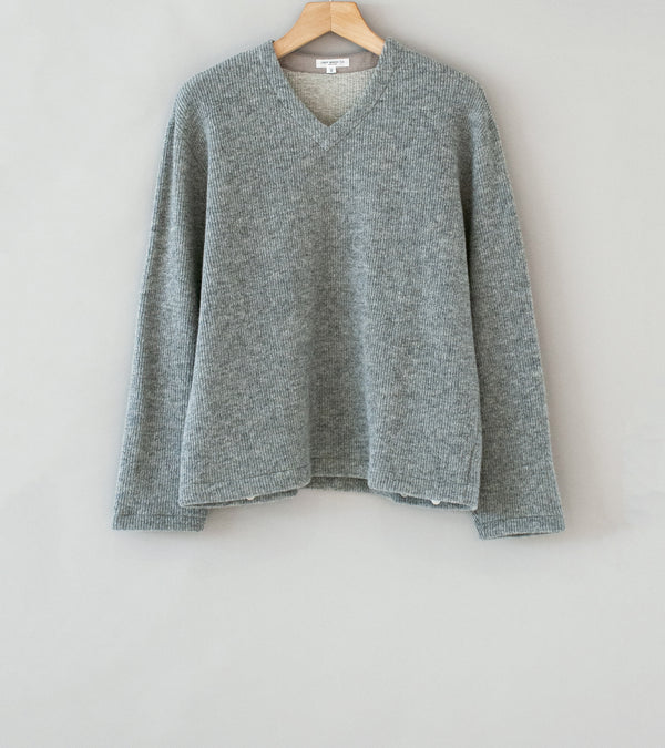 Lady White Co 'V Neck Snap Sweater' (Heather Grey)