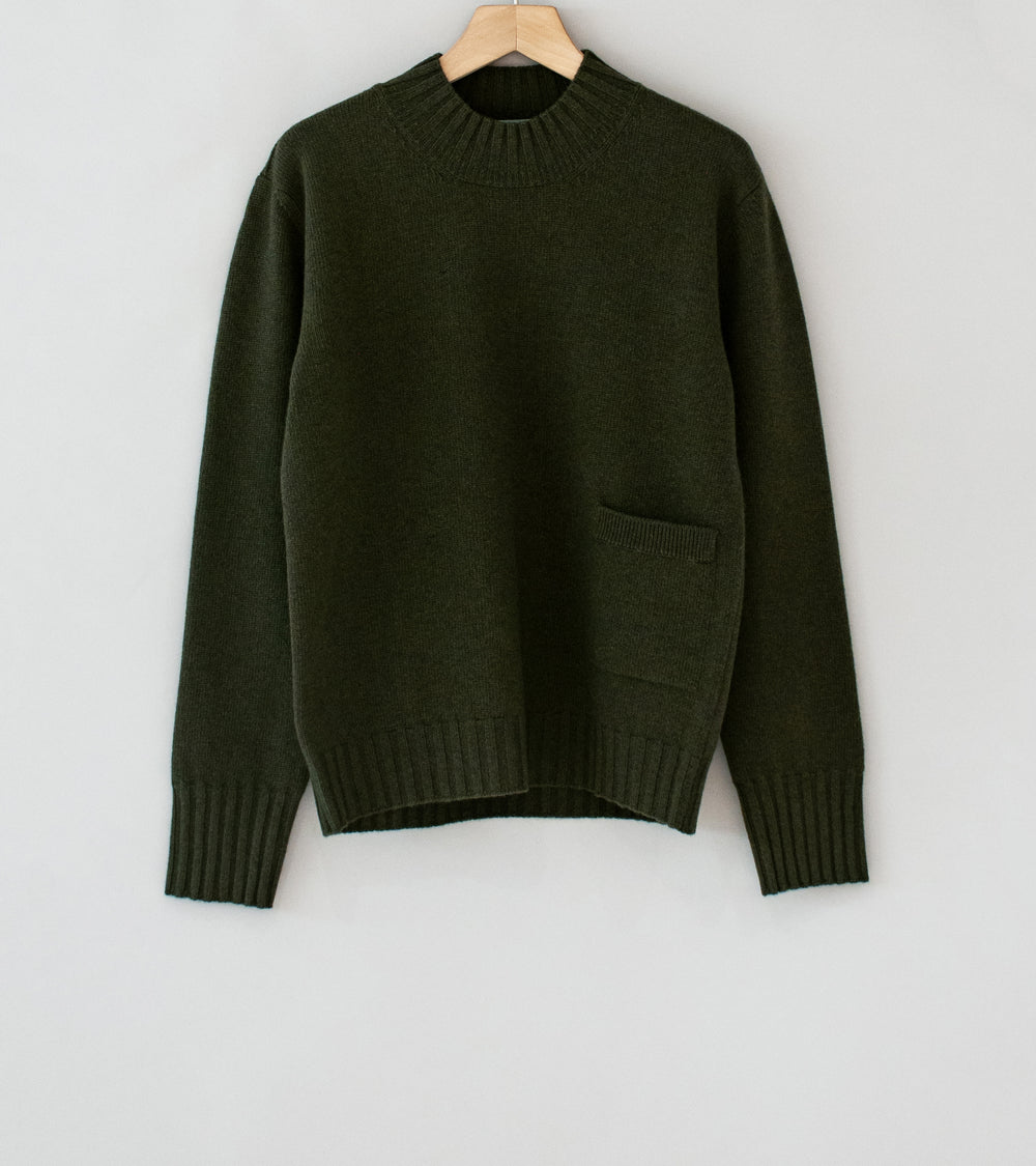 Margaret Howell 'Single Pocket Crew' (Khaki Geelong Lambswool)