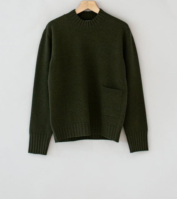 Margaret Howell 'Single Pocket Crew' (Khaki Geelong Lambswool)