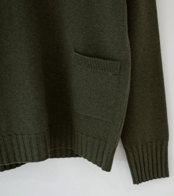 Margaret Howell 'Single Pocket Crew' (Khaki Geelong Lambswool) – C