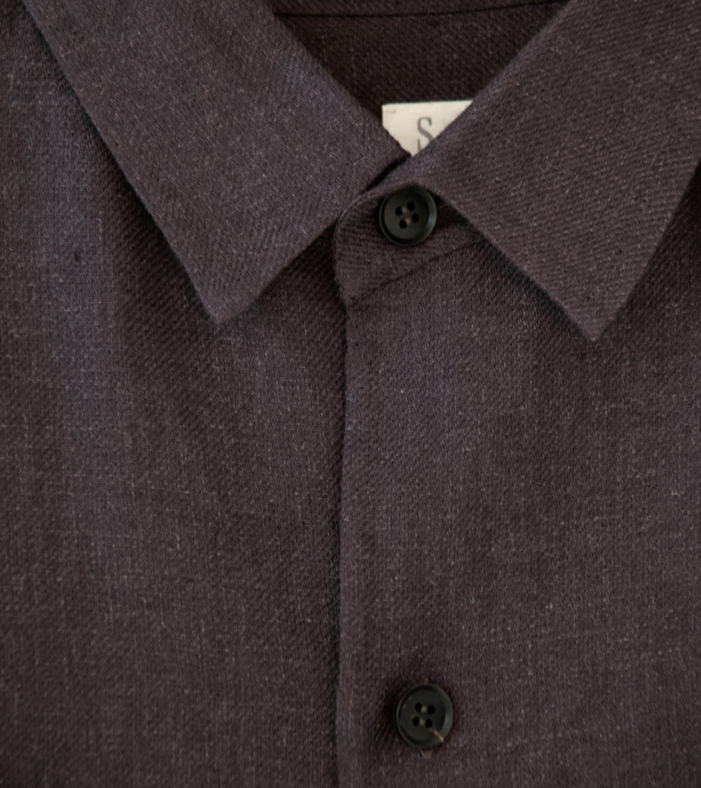 Seya 'Double Face Overshirt' (Mud Indigo Legacy Linen)