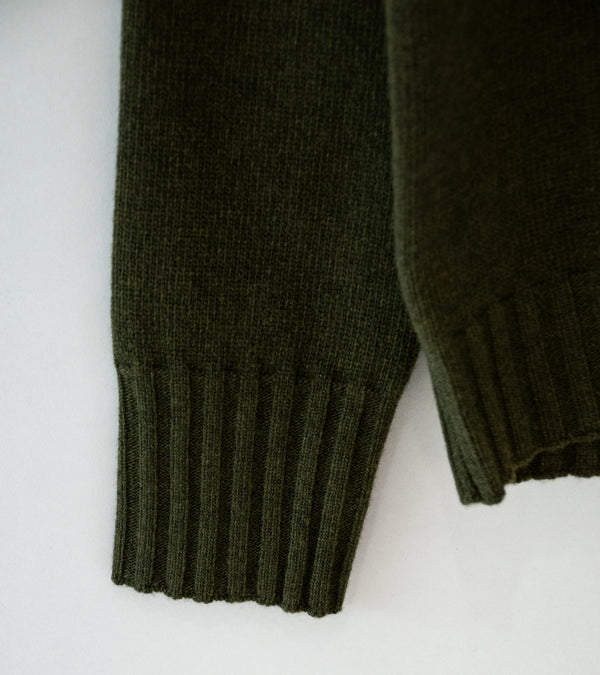 Margaret Howell 'Single Pocket Crew' (Khaki Geelong Lambswool)
