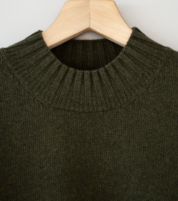 Margaret Howell 'Single Pocket Crew' (Khaki Geelong Lambswool)