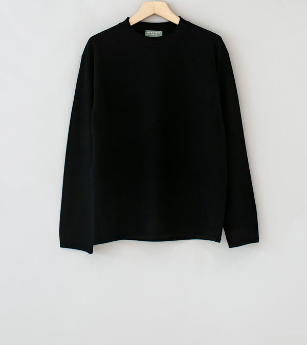Margaret Howell 'Felted Crew Neck' (Black Fine Felted Merino)