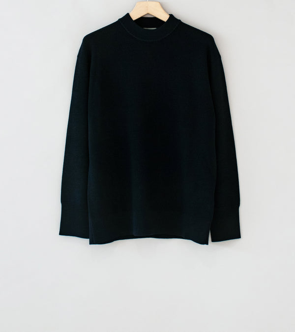 Margaret Howell 'Fine Rib Crew' (Ink Extra Fine Merino Wool)