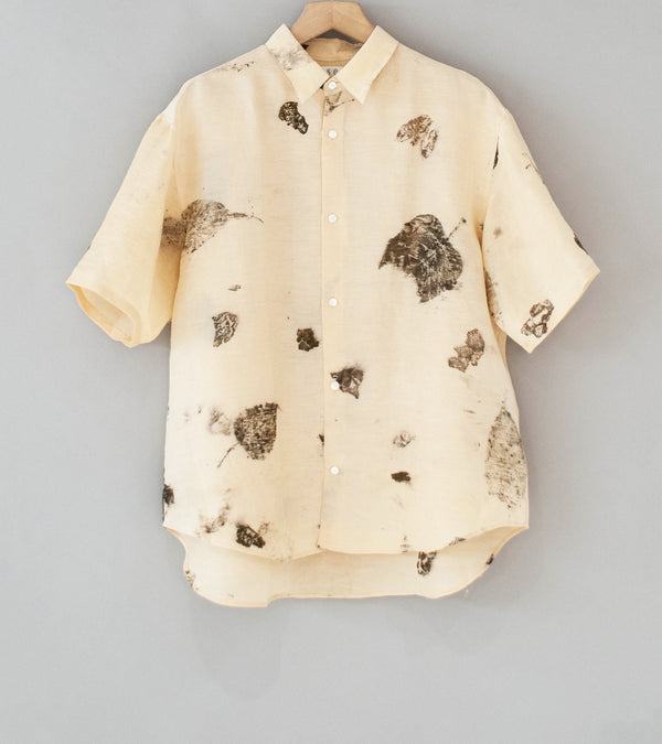 Seya 'Eternal Summer Shirt' (Hand Leaf Print Khadi Silk Linen)
