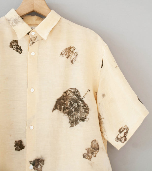 Seya 'Eternal Summer Shirt' (Hand Leaf Print Khadi Silk Linen)