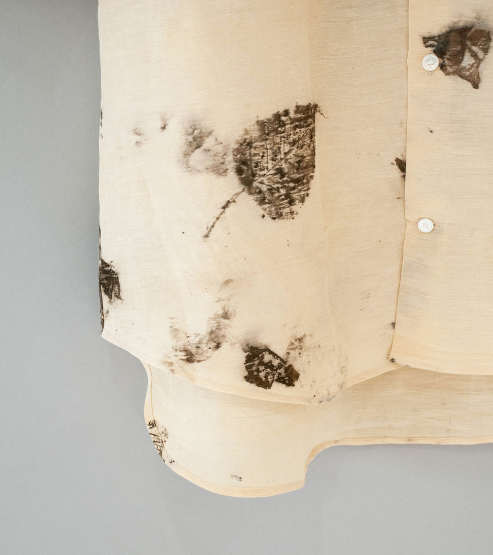 Seya 'Eternal Summer Shirt' (Hand Leaf Print Khadi Silk Linen)