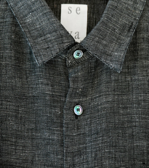 Seya 'Eternal Summer Shirt' (Black Mix Linen Mesh)