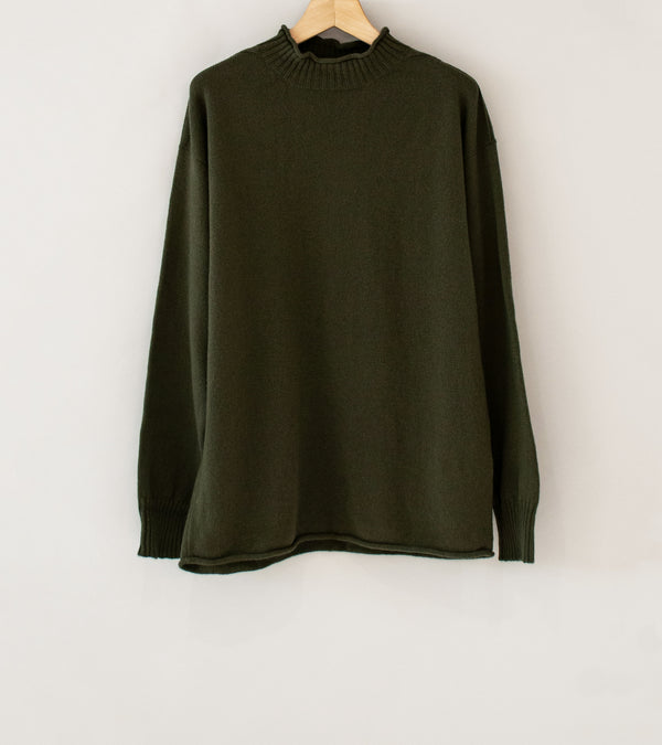 Margaret Howell 'Classic Guernsey' (Khaki Irregular Spun Wool)