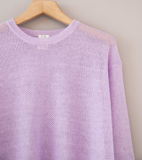 Seya 'Komorebi Sweater' (Sunset Mauve Large Gauge Kanoko Linen)