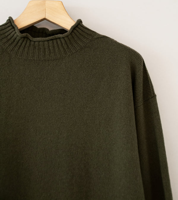 Margaret Howell 'Classic Guernsey' (Khaki Irregular Spun Wool)