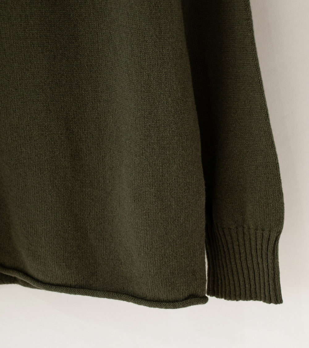 Margaret Howell 'Classic Guernsey' (Khaki Irregular Spun Wool)
