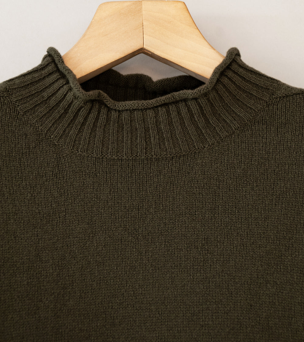 Margaret Howell 'Classic Guernsey' (Khaki Irregular Spun Wool)