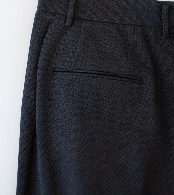 Seya 'Travel Pants' (Mud Indigo Summer Herringbone Wool)